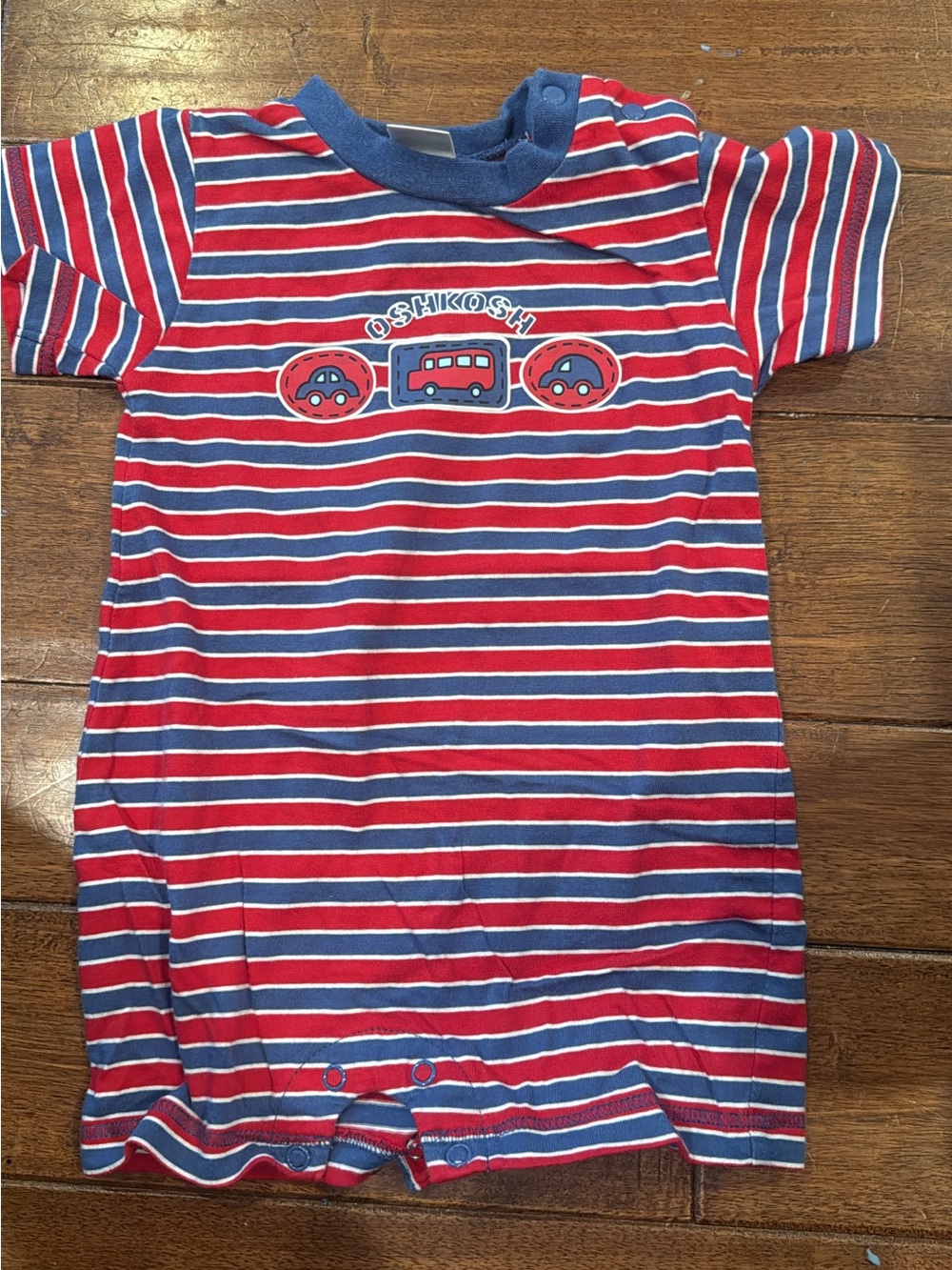 Vintage OshKosh B'gosh Red & Blue Striped Kids Romper